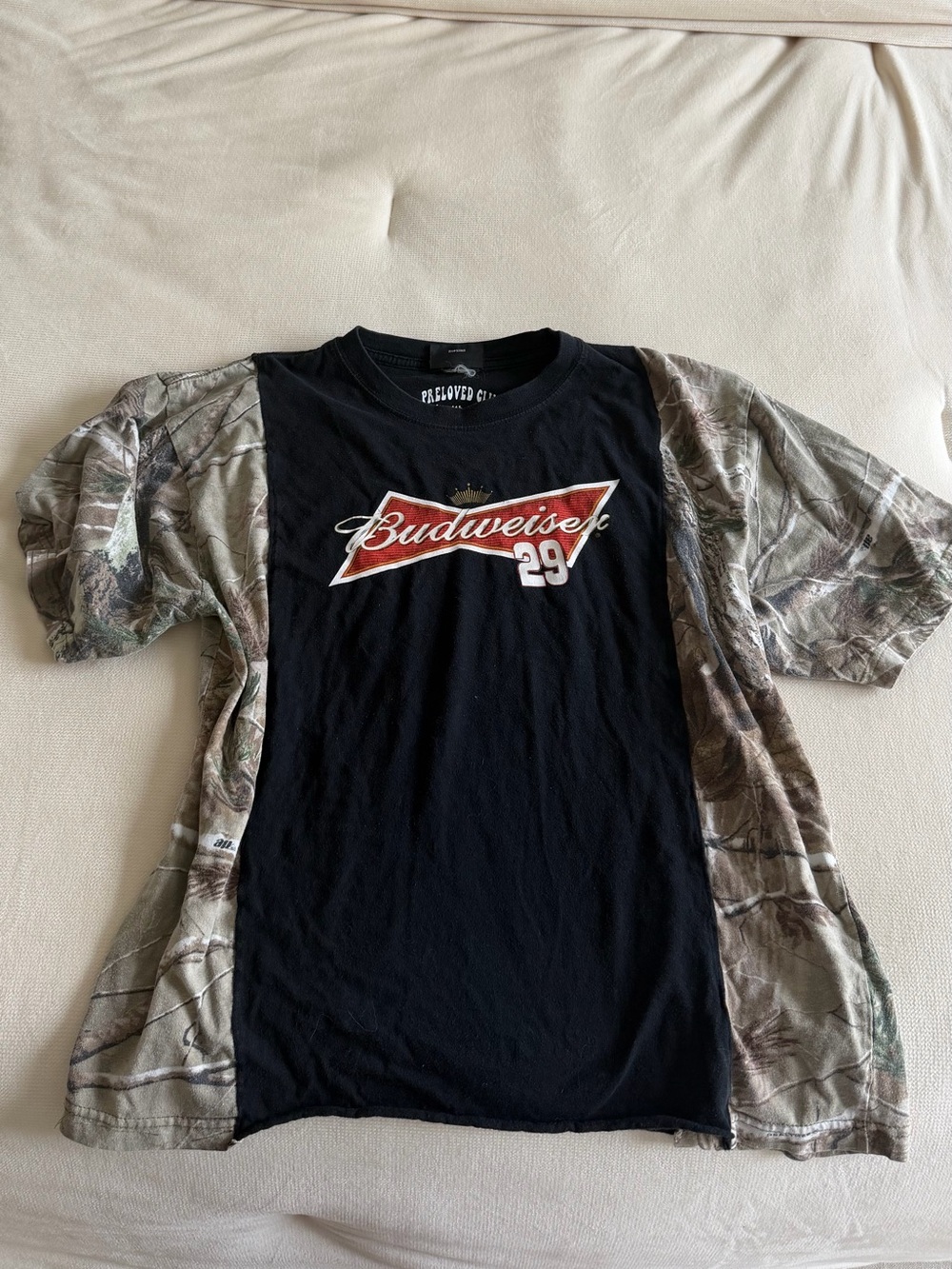 Custom made Budweiser Black Graphic Tee with Red & Gold Logo